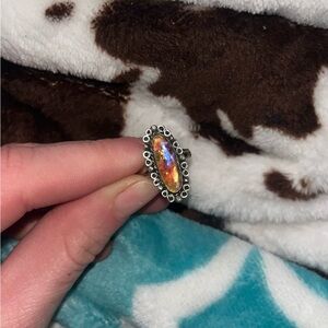 Opal Ring stamped sterling silver
